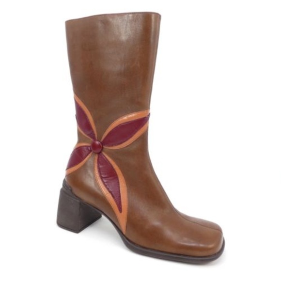 indigo leather boots